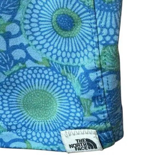THE NORTH FACE Vapor Wick Blue +
Lime Green Floral Top Blouse Size Large - Picture 3 of 6